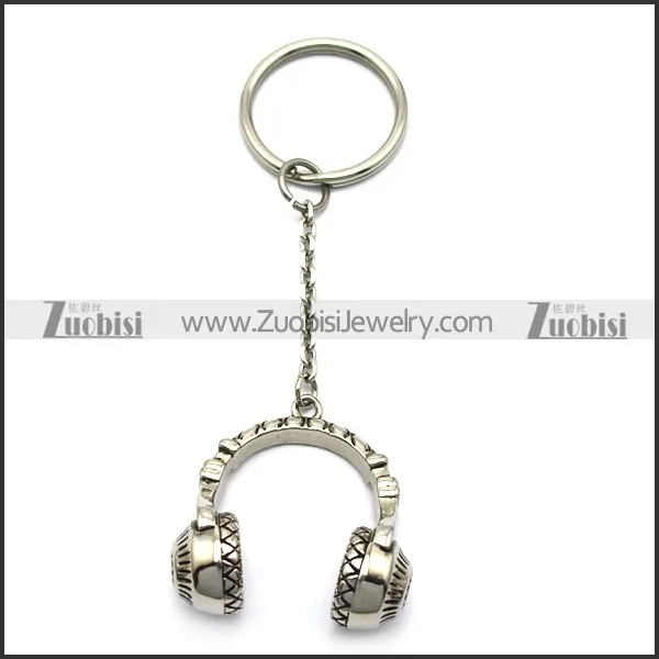 Stainless Steel Headset Metal Key Chain k000022