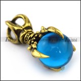 Vintage Copper Pendant with Clear Blue Ball p003949