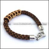 braided leather bracelet with OT buckle b001846