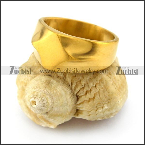 gold plated stainless steel blank signet ring r004687