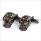 Gun Metal Tone Skull Cooper Cufflinks c000059