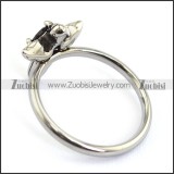 two wings women ring with black zircon r002074