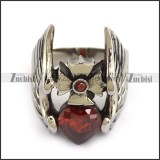 clear red zircon flying angel wing ring r001133