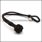 black women leather closure bracelet with 316l round engraved tag b006331