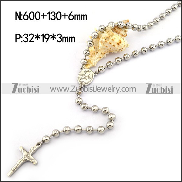 Stainless Steel Rosary Necklace n001252
