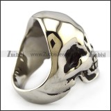 High Polishing Stainless Steel Skull Ring with 2 Crystal Rhinestones Eyes r004298