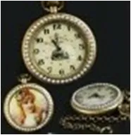 Antique Brass Mechanical Pocket Watch with chain -pw000396