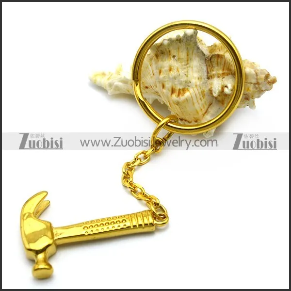 Gold Plating Hammer Key Chain k000026