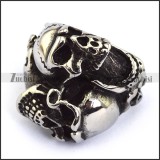 vintage two-headed skull ring r001586