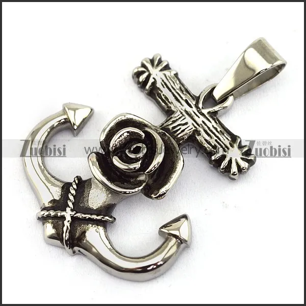 Rose Theme Anchor Pendant p003767