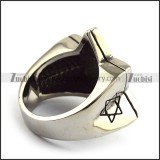 Hexagram Ring with Black Solid Zircon called Magen David Ring r001219