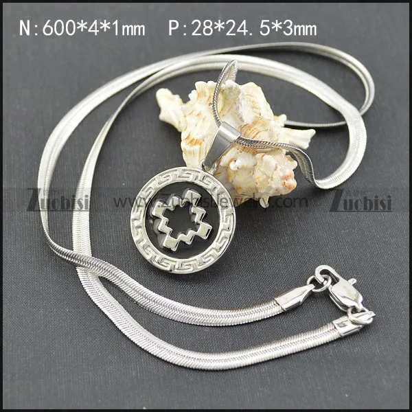 60cm Long Herringbone Chain Necklace with Cross Medallion n001905