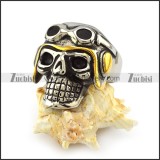 Cool Skull with Dark Glasses Ring r004006