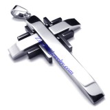 Black and Silver Stainless Steel Crosses Pendant -JP450009