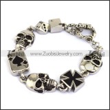 Stainless Steel Skull Bracelet - b000260