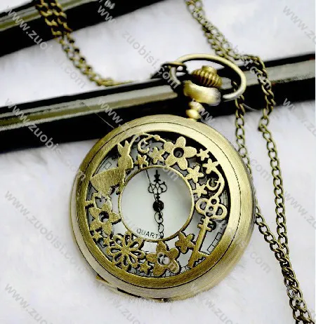 Vintage Brass Rabbit Pocket Watch Necklace - PW000044