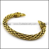 antique gold plated brass raven bangle b005504