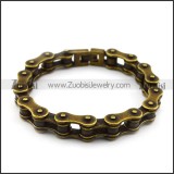 10mm antique gold stainless steel bicycle chain bracelet for bikers b005600