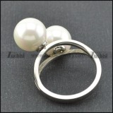 Pearl Ring Designs in Silver Stainless Steel for Women r004029