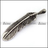 Stainless Steel Feather Pendant with Claw p003689