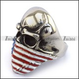 Epoxy Americal Flag Skull Rings for Outlaws r003724