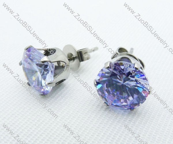 3mm Clear Sapphire Zircon Stainless Steel earring JE220005