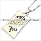 MISS YOU Stainless Steel Necklace Chain n001303