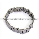 Stainless Steel Bracelet with Inner Hematite Stone b003456