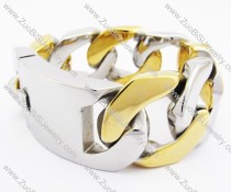 Gold and Silver Heavy Mens' Stainless Steel Bracelet - JB200152