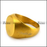 yellow gold blank signet ring with round ring face r004702
