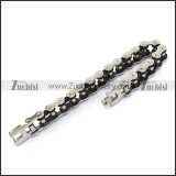 15mm Black and Silver Bicycle Chain Bracelet b004825