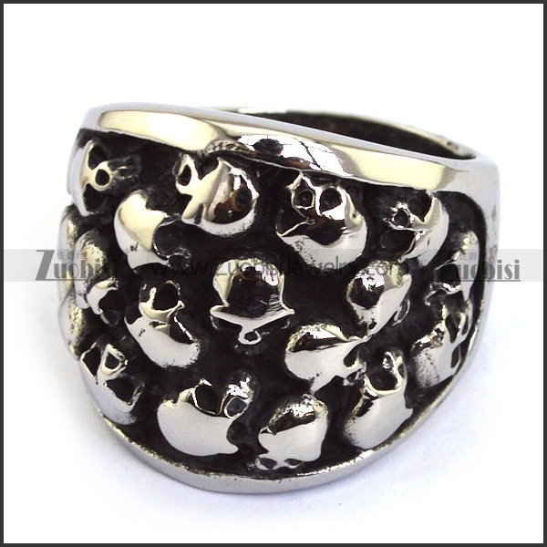 Stainless Steel Skull Ring - JR350069