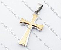 Gold Stainless Steel Cross Pendant -JP051151