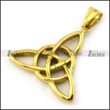 Shiny Gold Celtic Knot Pendant p004656