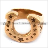 Rosa Gold Star Horse Hoof Ring r003648