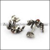 Stainless Steel Red Spider Earrings -e000097