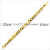 gold plating great wall theme stainless steel bracelet b001560