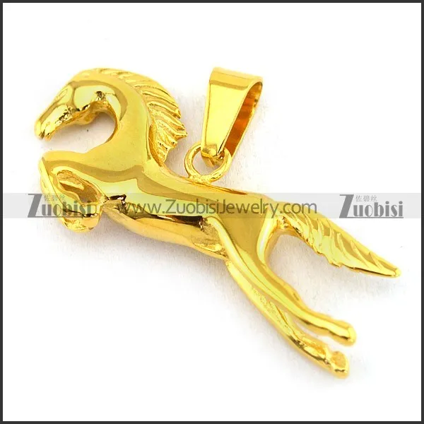 Gold Color Stainless Steel Horse Pendant p003371