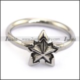 five-pointed star ring in stainless steel r002229