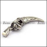 316L Stainless Steel Tiger Head Tooth Pendant p003771