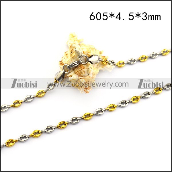 Gold and Silver Coffee Bean Chain for Wholesale n001809