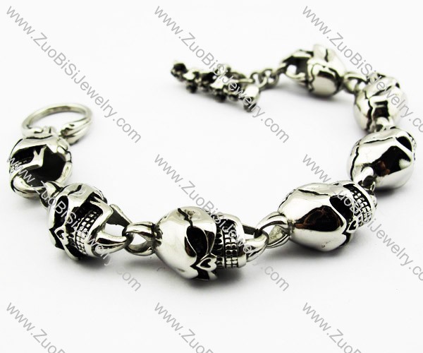 Stainless Steel Casting Solid Skull Bracelet - JB200071