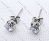 Clear Zircon Stainless Steel earring - JE050001
