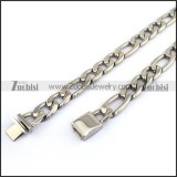 15MM Figaro Chains for Men with Casting Box Buckle n001137