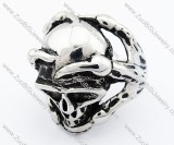 Stainless Steel Smooth Skull Ring - JR300004