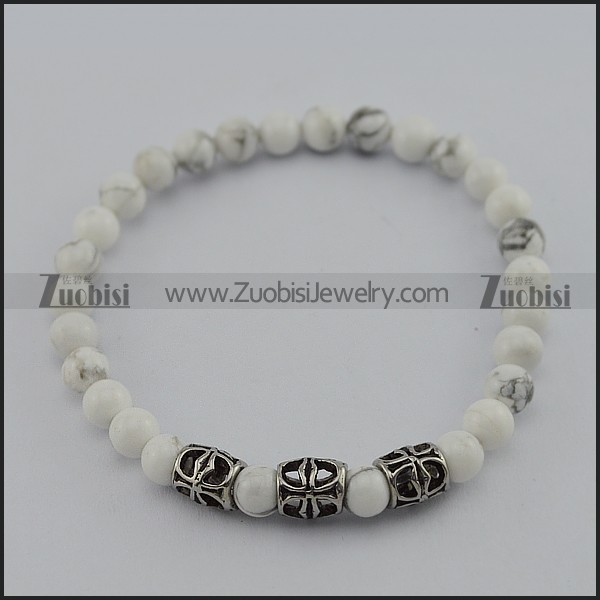 White Glass Beads Barcelets b004924