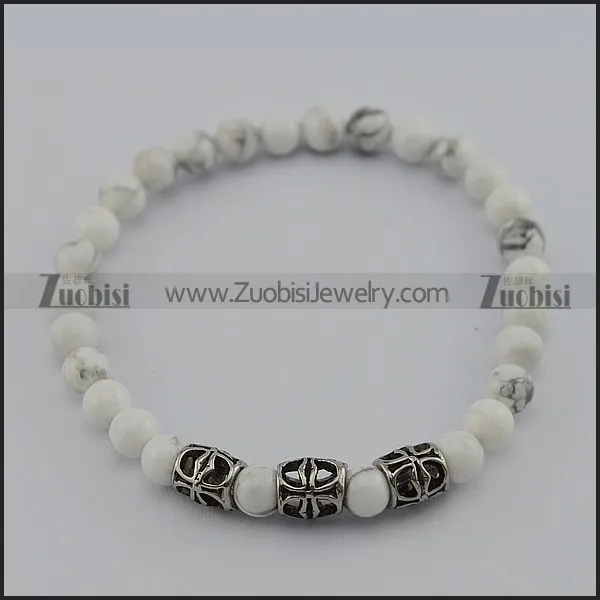 White Glass Beads Barcelets b004924
