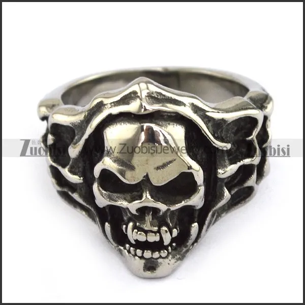 Stainless Steel Skull Ring - JR350058