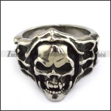 Stainless Steel Skull Ring - JR350058