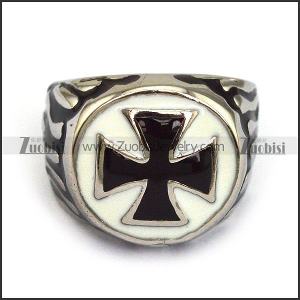 Epoxy Stainless Steel Cross Ring -JR010068